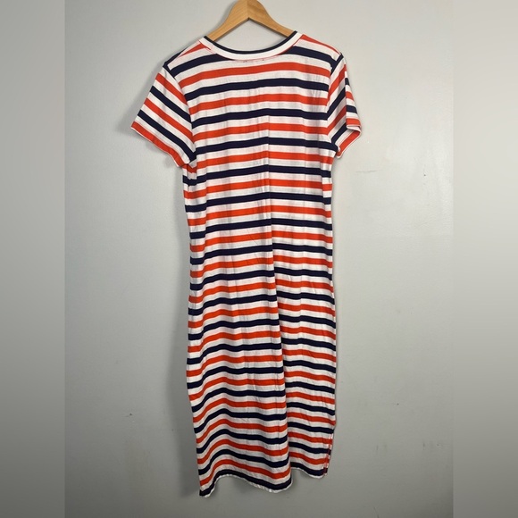 J.Crew T-shirt dress in stripe blue/orange/white size XL - Picture 5 of 5